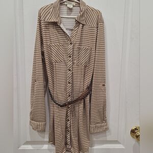 Passport Brown Houndstooth Dress